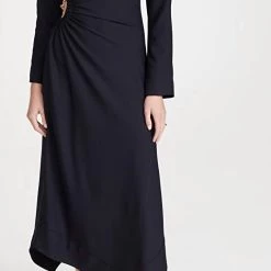 Coupon ⌛ Jonathan Simkhai Christie Draped Neck Cutout 👗 Dress in Black for 👩 women 🥰