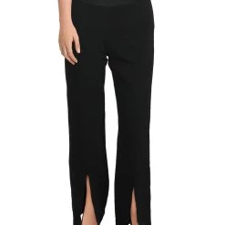 Best Pirce 🧨 Jonathan Simkhai 👩 Womens Satin Trim Split Hem 👗 Dress Pants ✔️