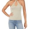 Best Sale 👍 Jonathan Simkhai Andrea 👩 Womens Ribbed Knit Racer Back Halter Top 🔥