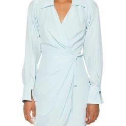 Cheap 👍 Jonathan Simkhai Destiny 👩 Womens Satin Mini Wrap 👗 Dress 🌟