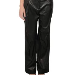 Budget 🌟 Jonathan Simkhai Tara 👩 Womens Vegan Leather Pleated Wide Leg Pants 🎁