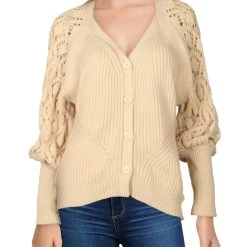 Deals 😍 Jonathan Simkhai Adeline 👩 Womens Knit V-Neck Cardigan Sweater 🥰
