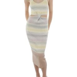 Hot Sale 🎁 Jonathan Simkhai Colleen 👩 Womens Space Dye Cut Out Midi 👗 Dress 🤩