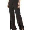 Budget ✔️ Jonathan Simkhai Ariah Crepe Satin Combo Front Slit Pant in Black for 👩 women 🎁