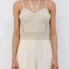 Best deal 😍 Jonathan Simkhai Ralia Crochet Top in Shell for 👩 women ❤️