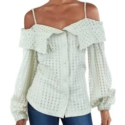 Jonathan Simkhai Shop 28 Brand new ✔️ Jonathan Simkhai Paulina 👩 Womens Silk Blend Button Front Blouse ❤️