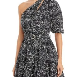 Jonathan Simkhai Shop 32 Discount 🔔 Jonathan Simkhai Adriana 👩 Womens Swim Cover One Shoulder Fit & Flare 👗 Dress ✔️