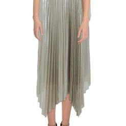 New โ Jonathan Simkhai Anne Plisse ๐ฉ Womens Shimmer Pleated A-Line ๐ Skirt ๐