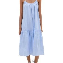 Best Sale ❤️ Jonathan Simkhai Sierra 👩 Womens Cotton Mid-Calf Midi 👗 Dress 👏