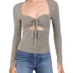 Deals 🎁 Jonathan Simkhai Alexia 👩 Womens Cut-Out Fitted Pullover Sweater 🔔