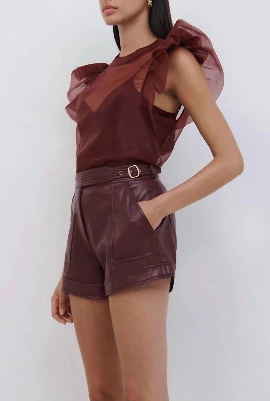 Cheapest ๐คฉ Jonathan Simkhai Corina Organza Ruffle Top in Mulberry for ๐ฉ women โค๏ธ 4 Cheapest ๐คฉ Jonathan Simkhai Corina Organza Ruffle Top in Mulberry for ๐ฉ women โค๏ธ - Image 2