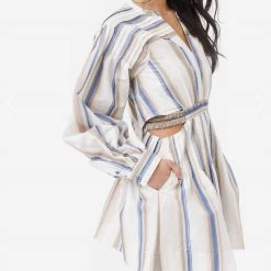 New ✨ Jonathan Simkhai Tracie Stripe 👗 Dress in Nougat Stripe for 👩 women 🔔