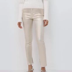 Jonathan Simkhai Shop 26 Flash Sale ✨ Jonathan Simkhai Rae High Rise 🧥 Coated 👖 Jeans in Gold Foil for 👩 women 🛒