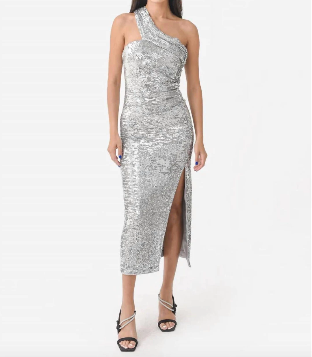Outlet 🌟 Jonathan Simkhai Zay Sequin Draped Bustier Midi 👗 Dress in Silver for 👩 women ✨ 3 Outlet 🌟 Jonathan Simkhai Zay Sequin Draped Bustier Midi 👗 Dress in Silver for 👩 women ✨