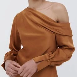 Deals 🎁 Jonathan Simkhai Alice Cold Shoulder Top in Copper for 👩 women ✨