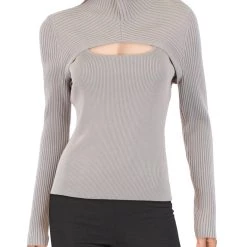Best Pirce ๐ฏ Jonathan Simkhai Miliana ๐ฉ Womens Ribbed Stretch Pullover Top ๐