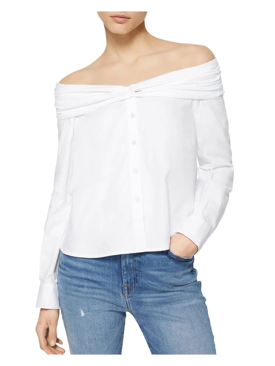 Discount 😉 Jonathan Simkhai 👩 Womens Button Down Off The Shoulder Blouse 👍 3 Discount 😉 Jonathan Simkhai 👩 Womens Button Down Off The Shoulder Blouse 👍