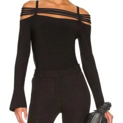 Deals 😉 Jonathan Simkhai Sarah Compact Rib Halter Top in Black for 👩 women 🔔