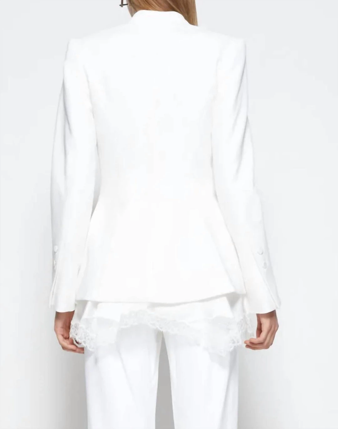 New 😍 Jonathan Simkhai Allie Crepe Combo Basque Jacket in White for 👩 women 💯 4 New 😍 Jonathan Simkhai Allie Crepe Combo Basque Jacket in White for 👩 women 💯 - Image 2